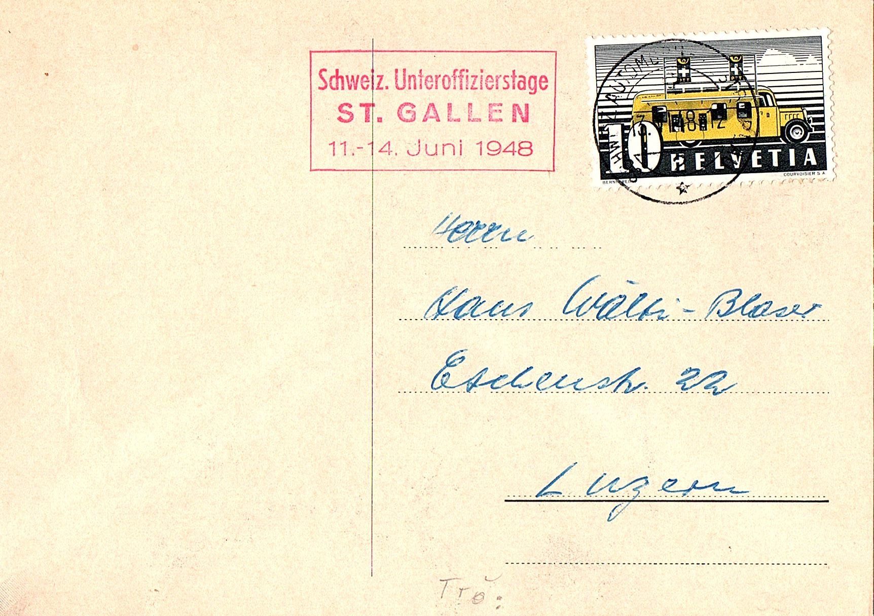 Cartoline postali: Ansichtskarte Militär Schweiz 2. Weltkrieg – Usato da Mörschwil venduto da aik_x8mc 1