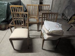 Set 5 sedie in legno con sedile rimovibile 