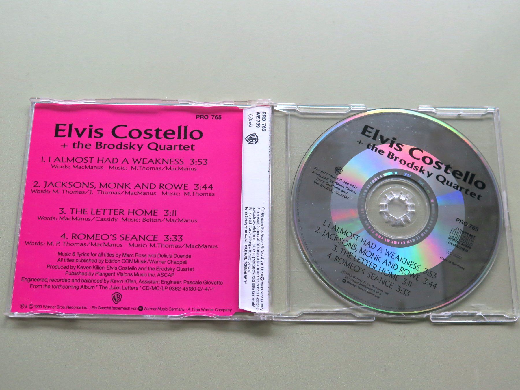 CD: CD-S ELVIS COSTELLO/BRODSKY QUARTET: I almost had a weakness – Usato da Bern venduto da Balzamico 1