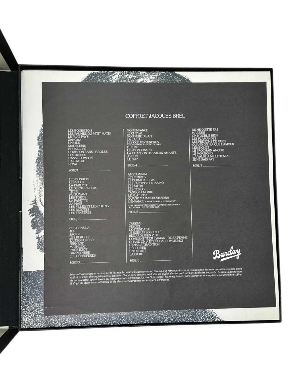 Dischi in vinile: Jacques BREL Coffret BARCLAY 8002, 7 LP Années 1970 – Usato da Morges venduto da deco.vintage 3