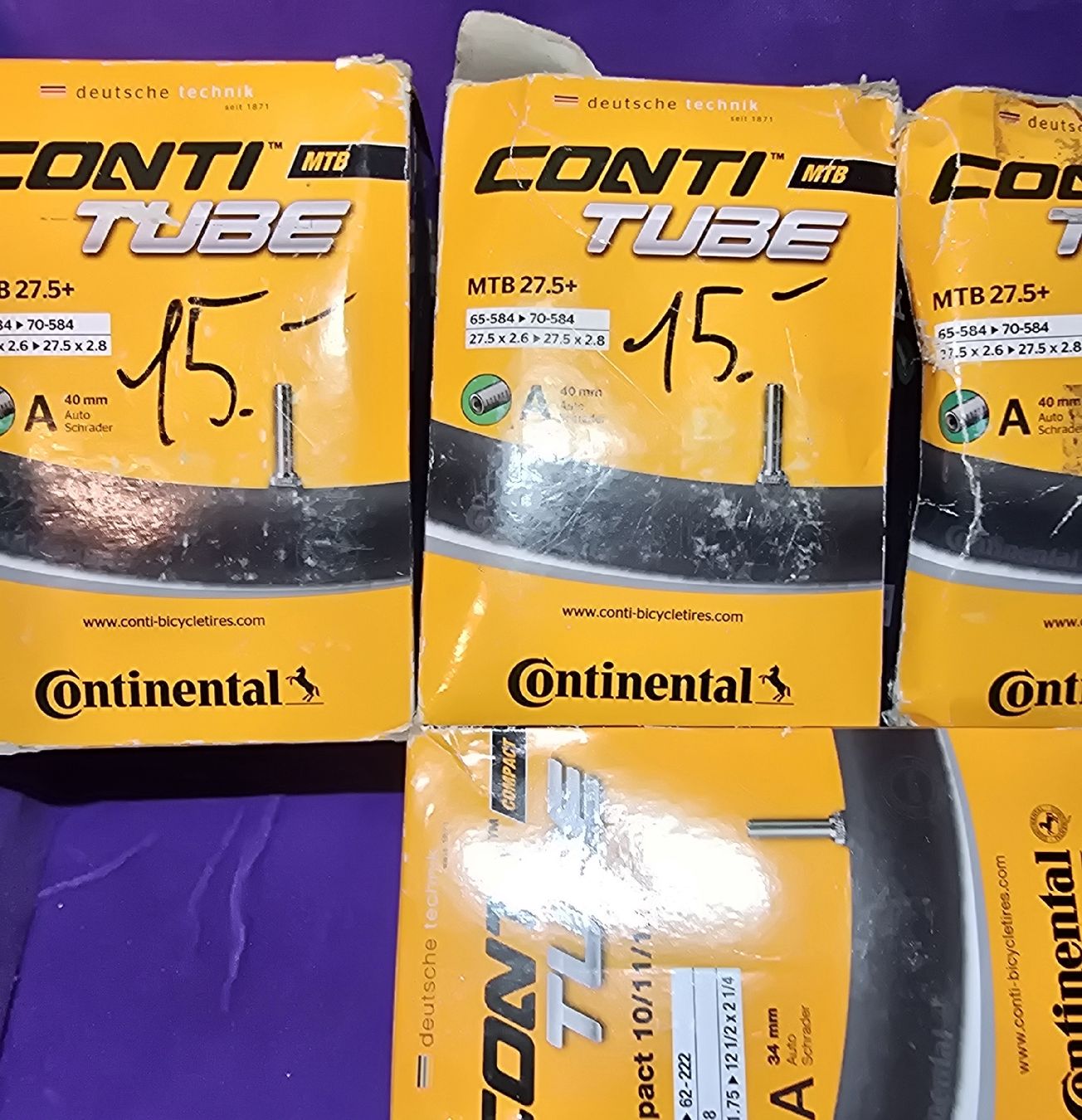 Continental Pezzi di ricambio: 4x Continental Fahrradschläuche – Nuovo e nell'imballaggio originale da Wangs venduto da Restposten.Garage 7