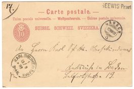 SEEWIS Praet - rarer Balkenstempel auf PK von GRÜSCH nach DE