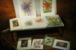 Blumenstilleben Aquarelle 10 Stück signiert