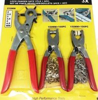 3er Set Loch-, Ösen-, Druckknopfzange