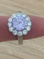 Luxus Elegante Gr.17/7 Ring Farbe: Silber/Lilas Zirkonia