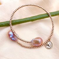 Lila Barock Perle Armband Echt Bracelet Perle pourpre Vrai