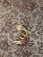 vintage Goldfisch Fisch Brosche zum anstecken. Goldfarben