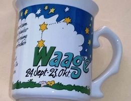 Tasse mit Waage-Motiv - 24. Sept. - 23. Okt. -