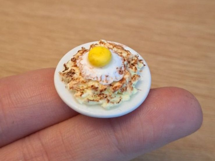 Case e mobili per bambole: Rösti mit Spiegelei, Handgemacht – Nuovo (secondo la descrizione) da Zürich venduto da HandmadeTinyFood