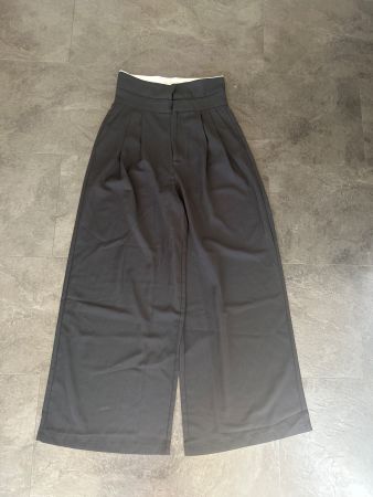 Damen Hose schwarz High Waist weit geschnitten gebraucht