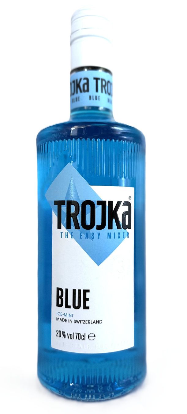 Trojka Bevande alcoliche: Trojka Blue Vodka Liqueur – Nuovo e nell'imballaggio originale da Menziken venduto da Beguan
