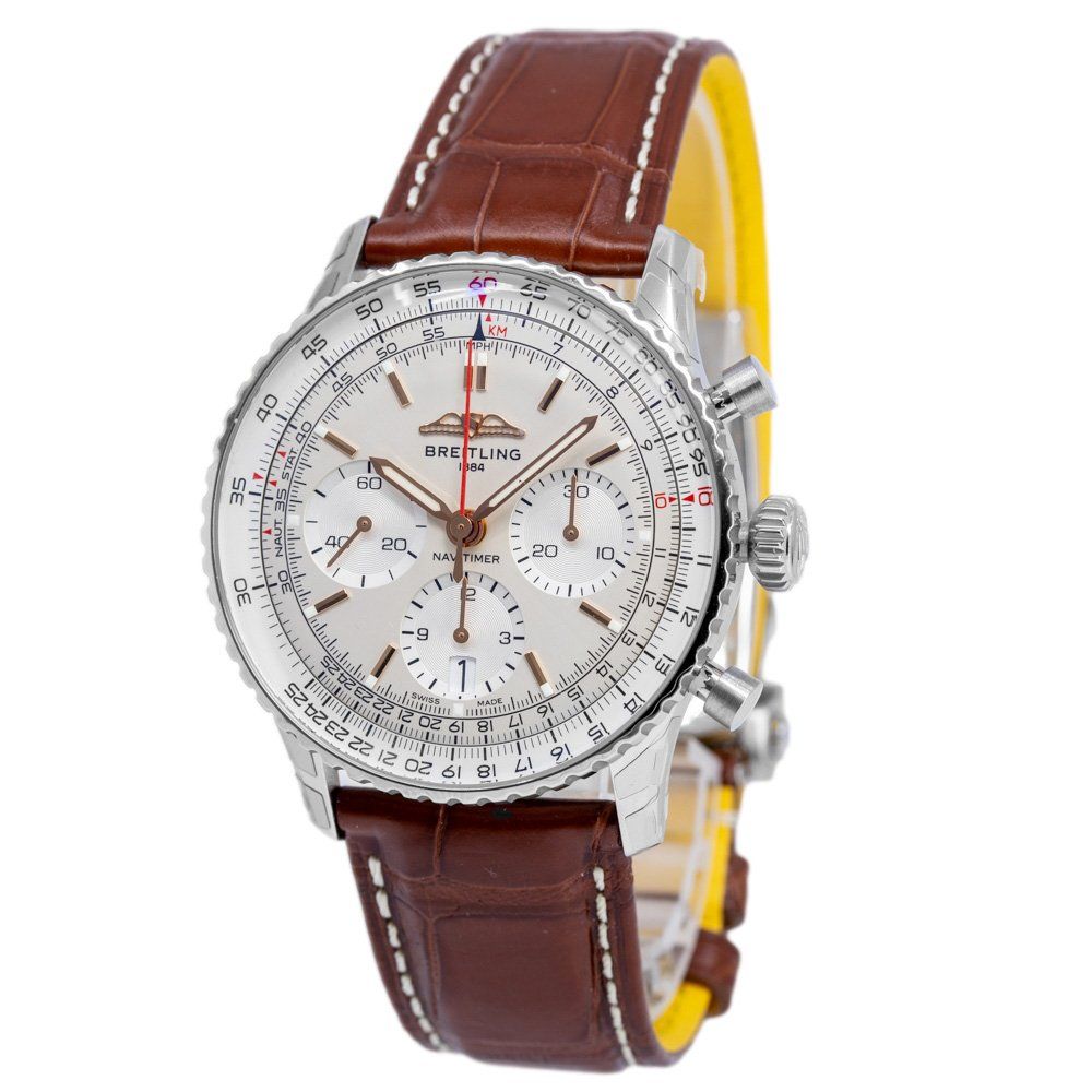 Breitling Orologi: Breitling Men's AB0139211G1P1 Navitimer B01 Chronograph 41 – Nuovo e nell'imballaggio originale da Schindellegi venduto da harveystore