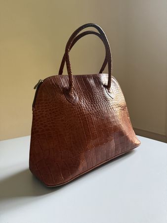 Vintage BALLY Ledertasche braun Kroko Optik