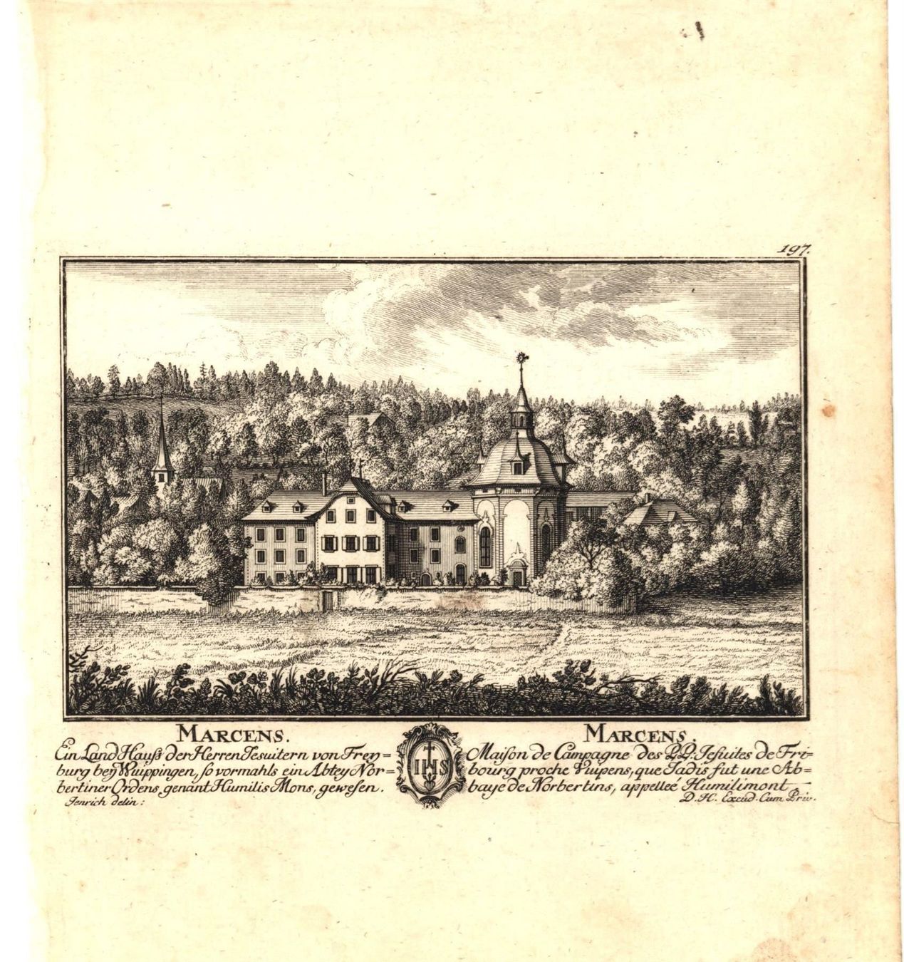 Stiche: Marcens von Herrliberger 1757 – Gebraucht aus Rafz von Helvet32