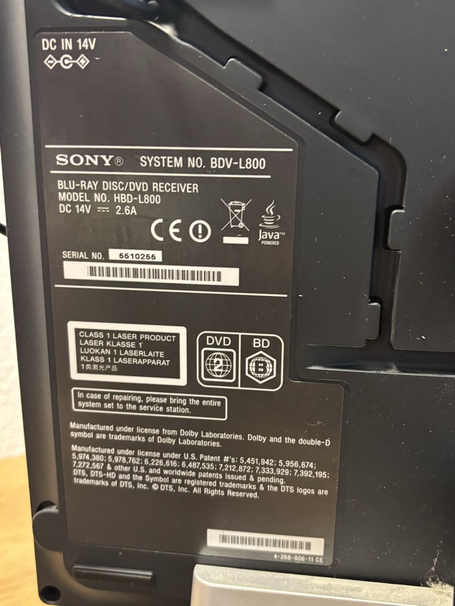 Sony Proiettori: Sony BDV-L800 Blu-ray 3D Heimkino System mit Netzteil – Usato da Koblenz venduto da BlackEagel80 6