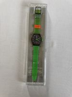 Swatch Stop-Watch Uhr grün schwarz in Box