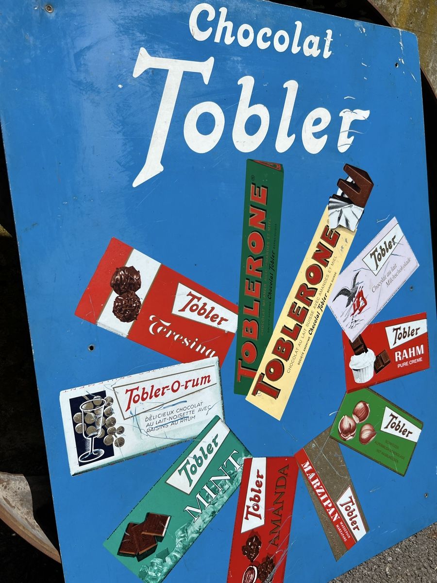 Insegne: Chocolat Tobler Toblerone Schokolade Blechschild – Usato da Theilingen venduto da ovi123 2