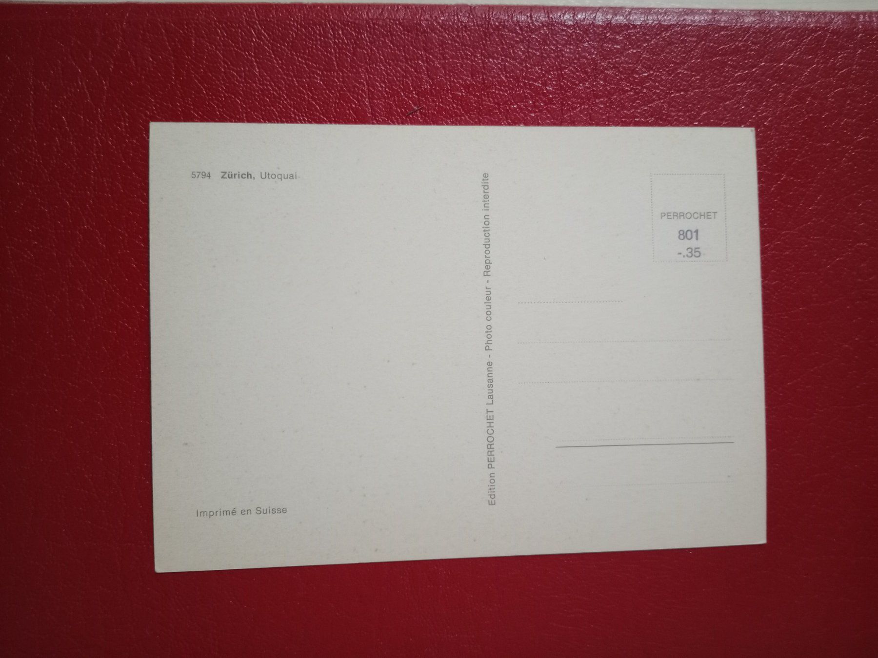Cartoline postali: Zürich Utoquai – Usato da Küttigen venduto da Melisch1000 1