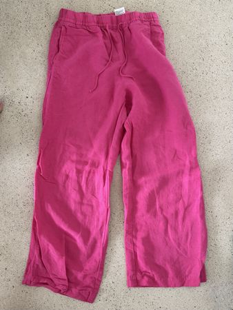 H&M Leinen Hose Pink – Wide Leg Sommerhose – Gr. S
