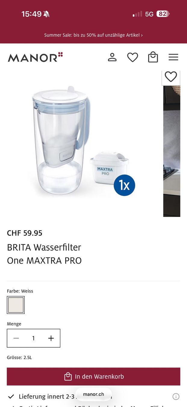 Appareils de cuisine: BRITA WASSERFILTER ONE MAXTRA PRO – Neuf (Voir description) à Birr par WalkyriaM 2