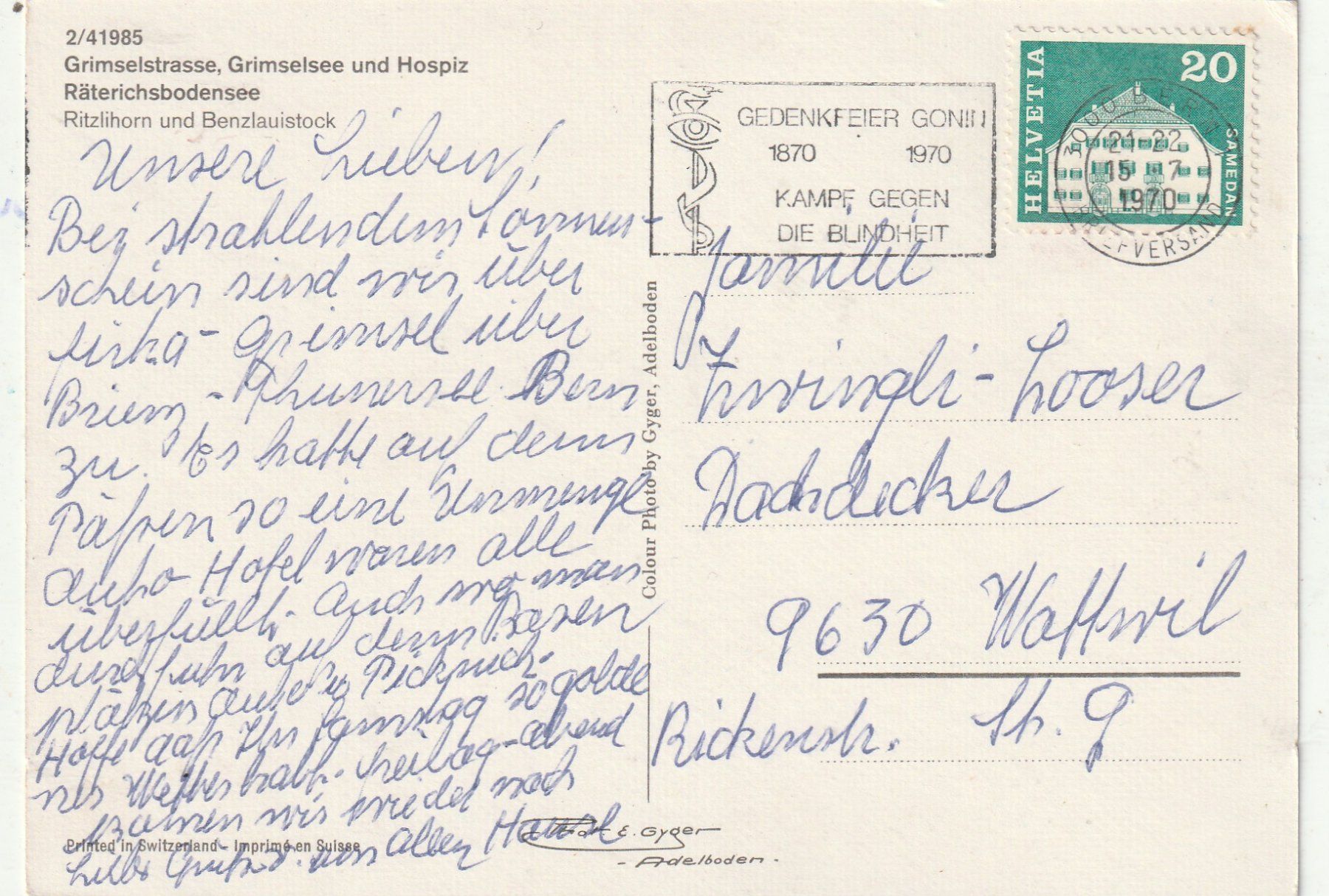 Cartoline postali: Postauto am Grimselpass – Usato da Lumbrein venduto da made02 1