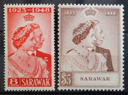 Sarawak Malaya British Lot mit alten Werten 1948 *