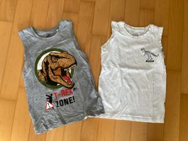 2 Trägershirts / Tops mit Dino