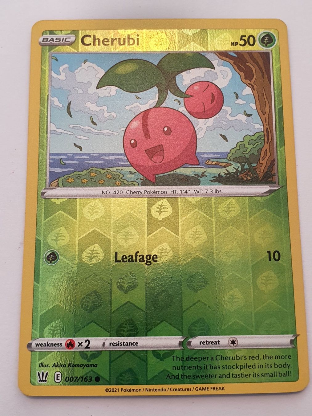 Pokémon Sammelbilder & Trading cards: Cherubi / 2021 Pokémon / Reverse Holo – Gebraucht aus Oberdorf BL von BaldenEagle