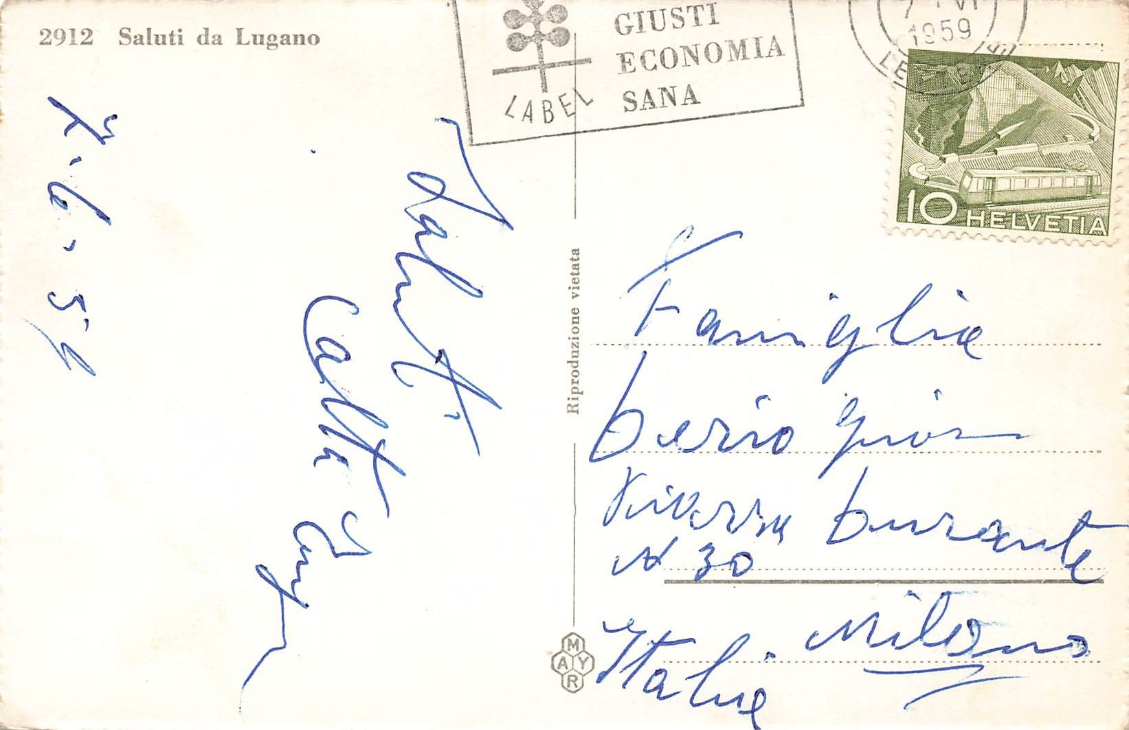 Cartoline postali: Lugano – Usato da Biasca venduto da Blenio71 1