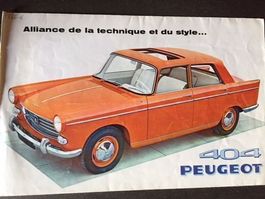 PEUGEOT 404 Prospekt Markt F von 1960 Lancierung dépliant