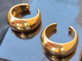 2 Ringe Farbe Gold. Minimalistische ovale C Ringe. Gr.19