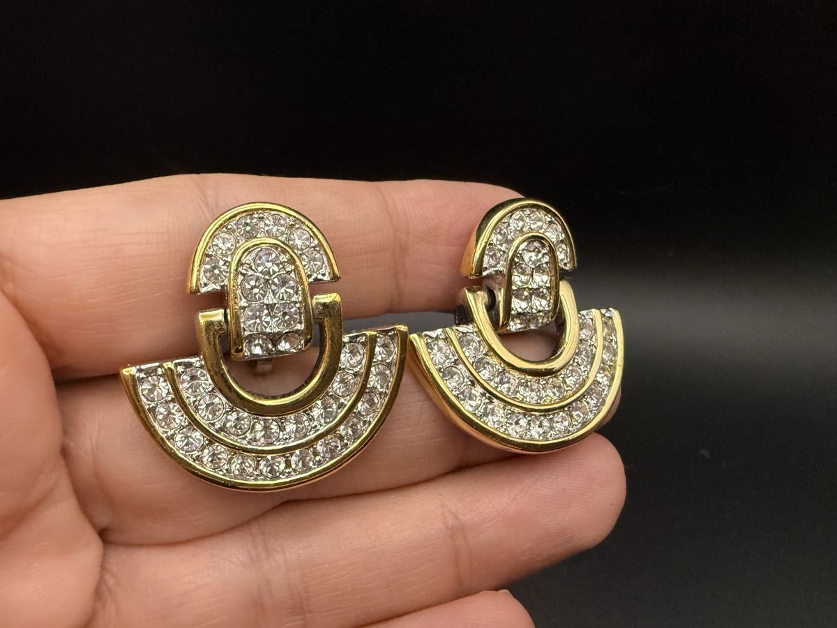 Ohrringe & -stecker: Vintage-Ohrringe Cabouchon Paris - Goldfarben – Gebraucht aus Lamone von LaCantinaMagica 4
