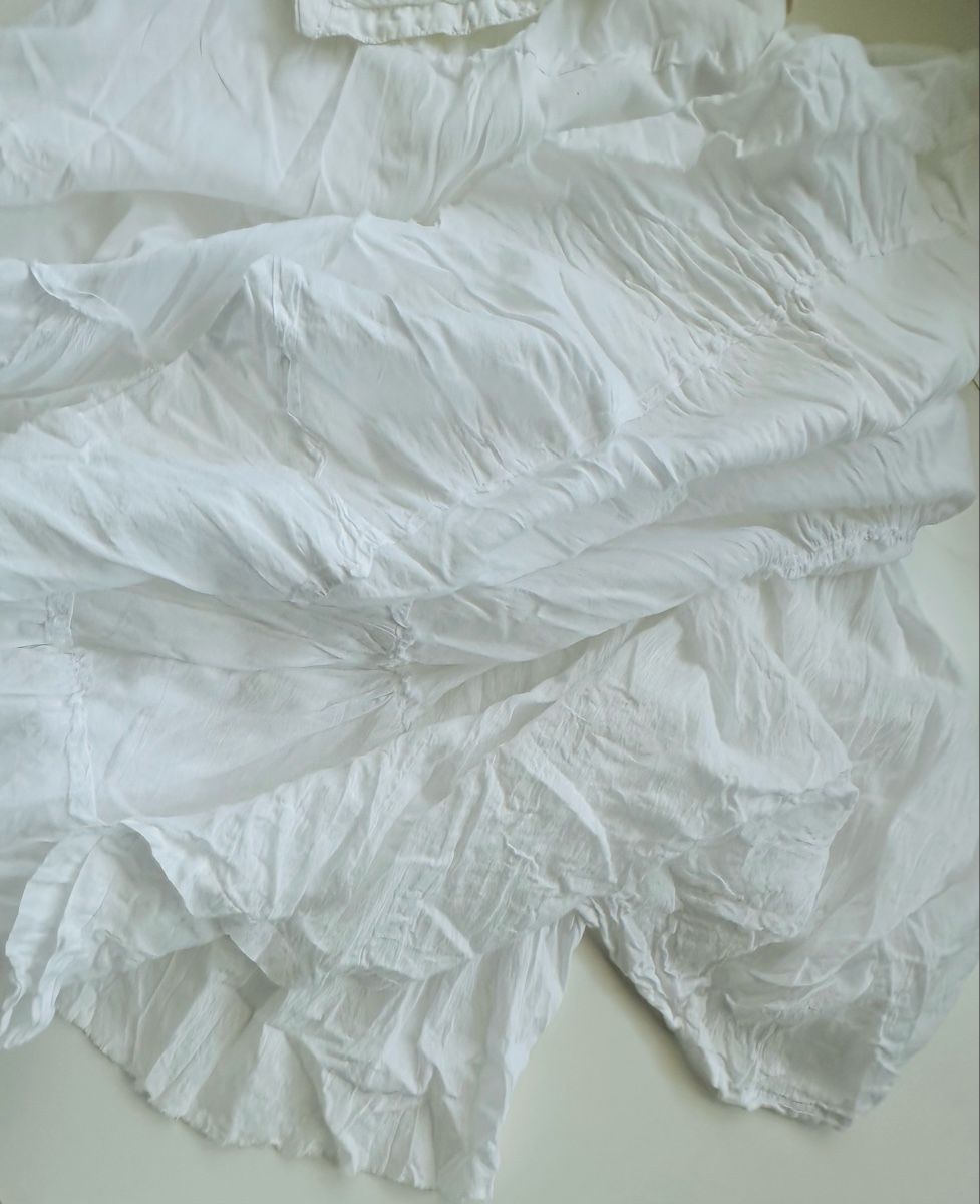 Gonne: White tiered cotton skirt, from India – Usato da Vevey venduto da ledidream 4