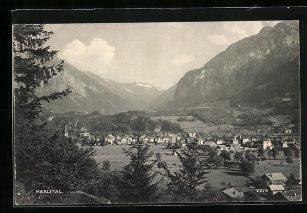 Cartoline postali: AK Oberhasli, Ortsansicht im Haslital – Usato da Berlin venduto da bartko-reher