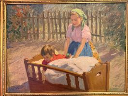 Tableau à l'huile hongroise - signéé, renové pour 3500 Frs!