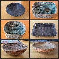 Lot de 6 paniers/corbeilles tressés
