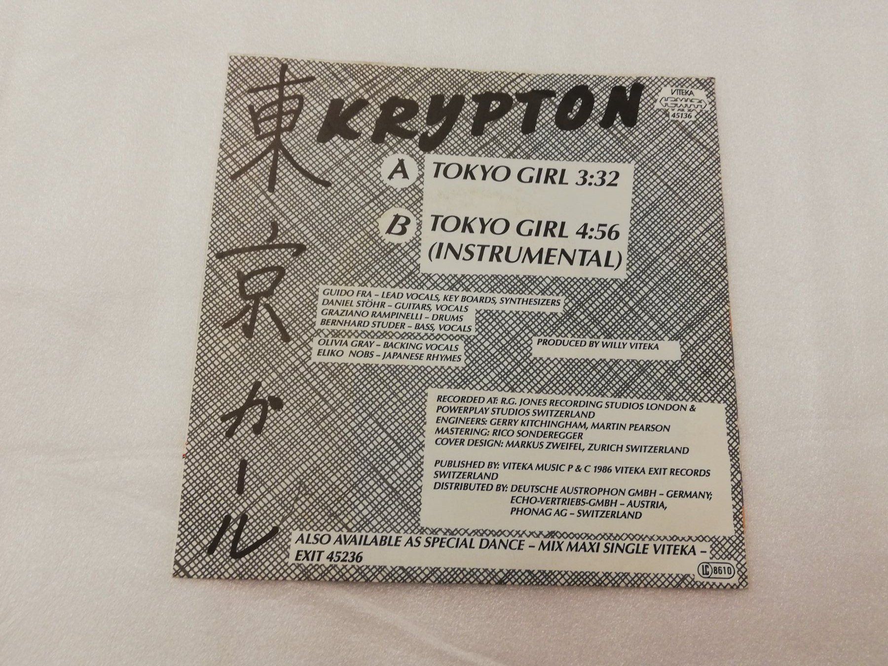 Schallplatten: KRYPTON - TOKYO GIRL (SINGLE 7") – Gebraucht aus Bern von Vinylsound.ch 1