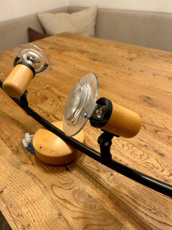 Lustres & lampes de plafonds: Schicke schwarze Design Deckenlampe Holzoptik – D'occasion à Balzers par ste_v6vc 1