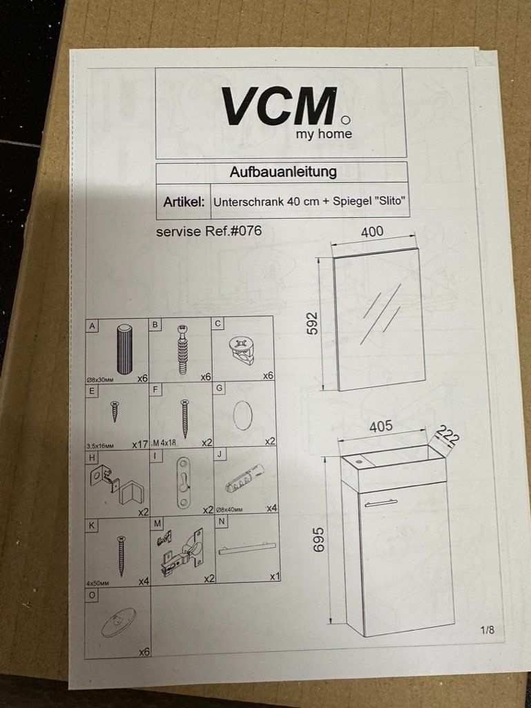 Mobili per bagno: VCM 3-TLG Badmöbel Set Gäste WC Gästebad Waschtisch – Nuovo e nell'imballaggio originale da Trogen venduto da ste_ncn5 8