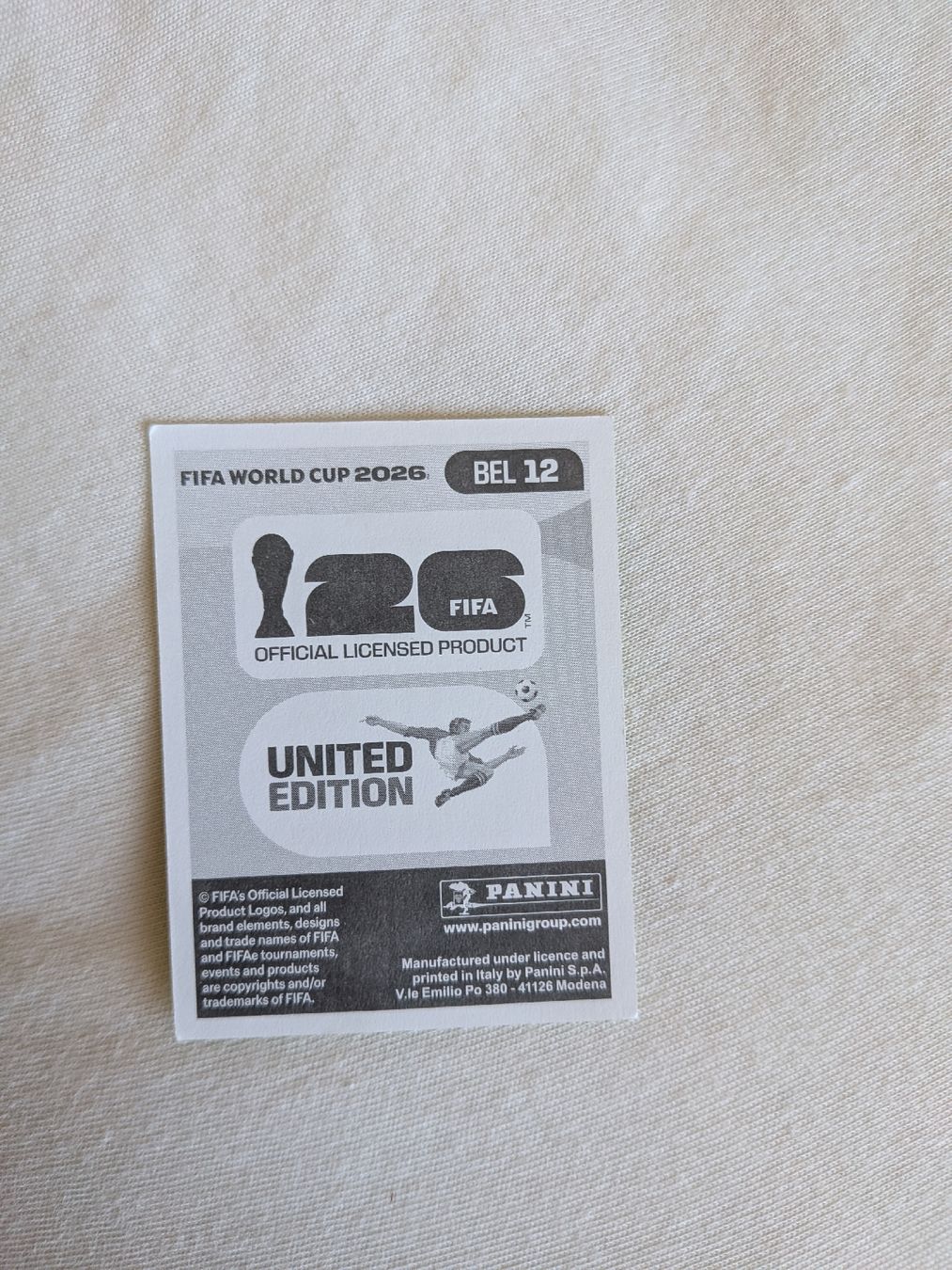 Panini Sammelbilder & Trading cards: Panini Bild BEL 12 – Neu (gemäss Beschreibung) aus Eschenbach SG von SanFranciscoCalifornia 1