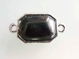 Zwischenelement schwarz Tibet versilbert 23x13mm