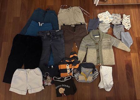 Set bambino 86-92 pantaloni, maglione maglie bavaglini body
