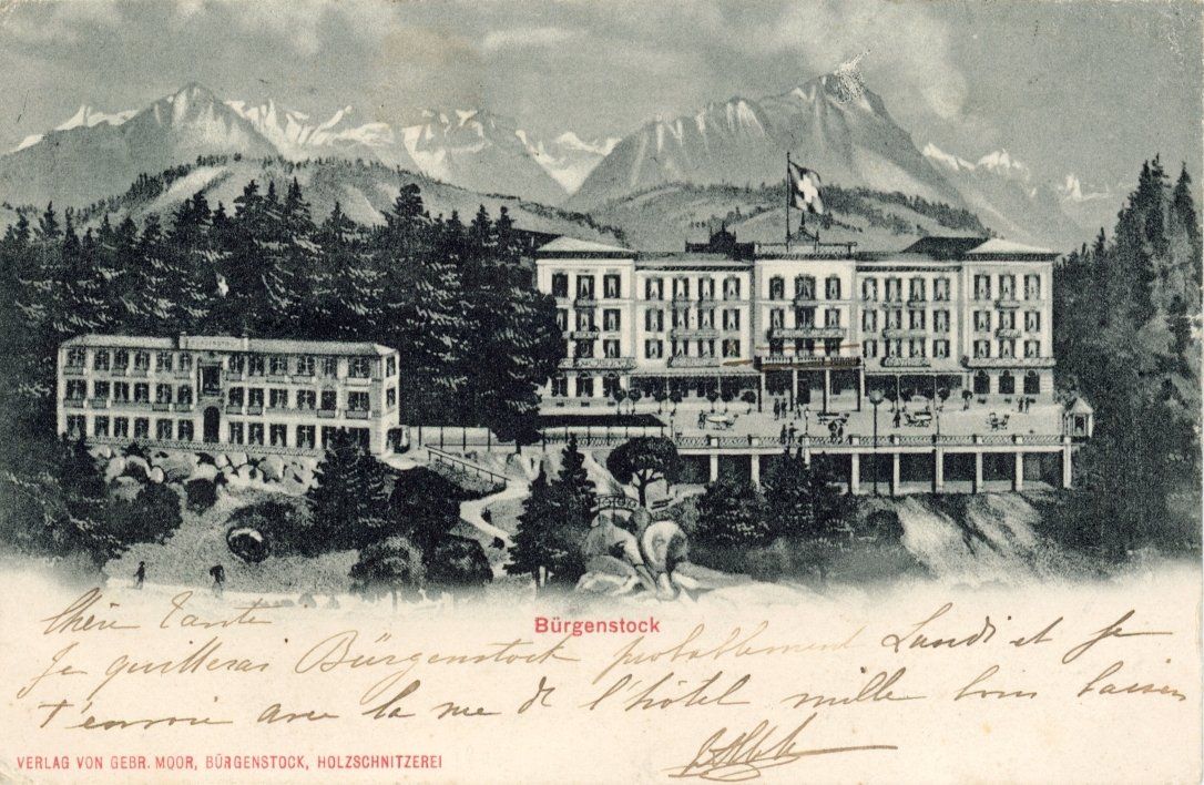 Cartoline postali: Bürgenstock   NW          um 1901 – Usato da Brig venduto da Valcards54