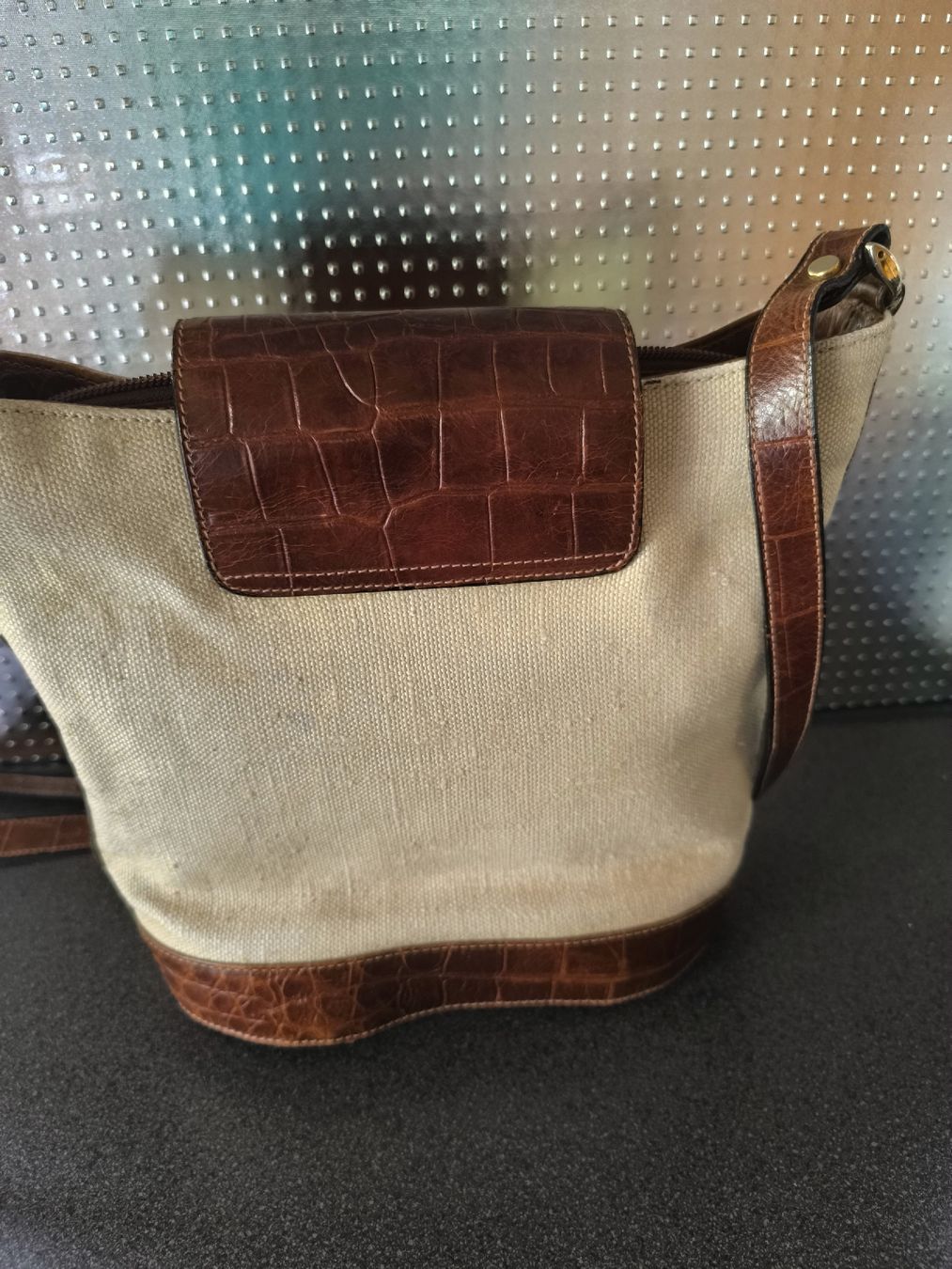 Taschen für Damen: ASSIMA Vintage Canvas/Ledertasche beige – Gebraucht aus Schaffhausen von gab_v5qf 3
