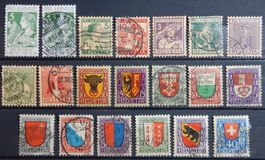 Schweiz PJ ex. Kat. 1-20 */gest. 1913/21 Kat. 612 Fr.