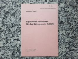 Ergänzende Vorschriften für das Schiessen der Artillerie