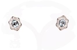 Aquamarin Diamant Ohrstecker 18K Weissgold *S2242