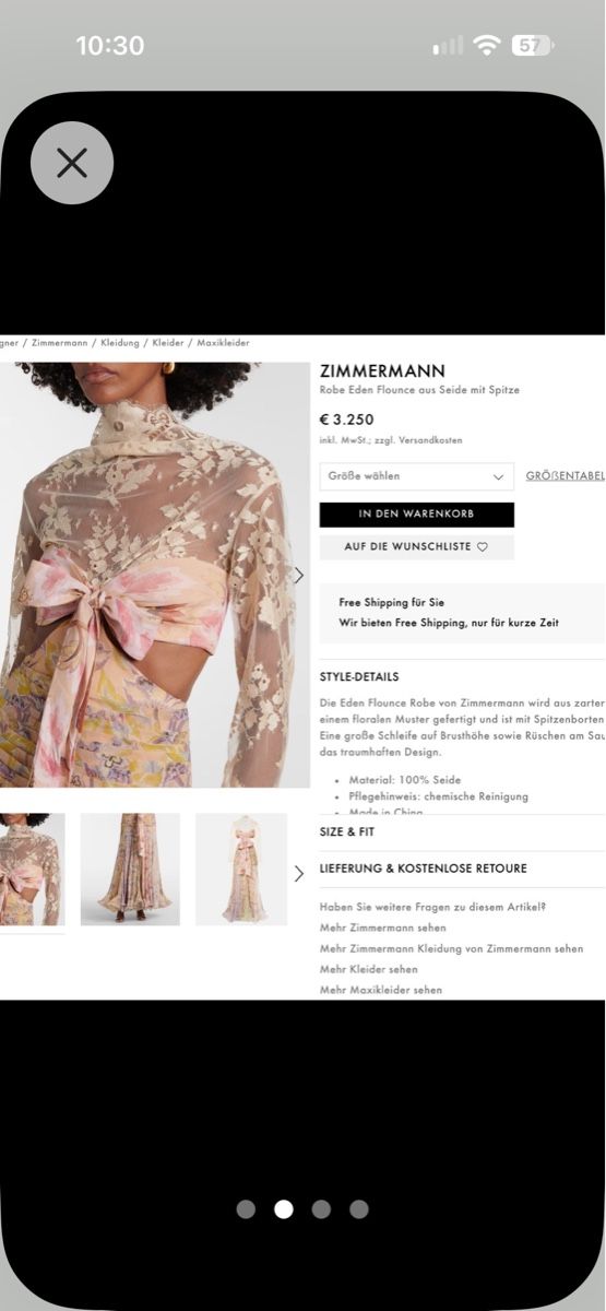 Kleider: Zimmermann Kleid – Neu (gemäss Beschreibung) aus Aetingen von Luv580 2
