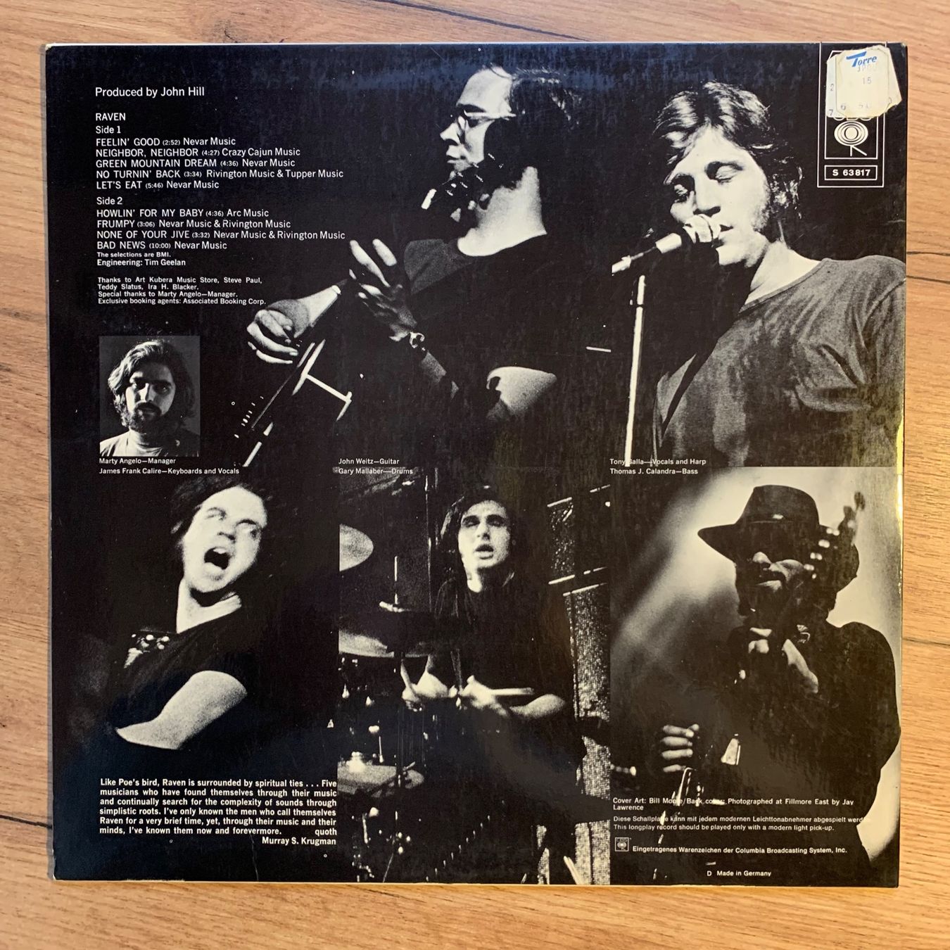 Dischi in vinile: RAVEN - RAVEN...OG GER 1969...VG+/VG+ – Usato da Gals venduto da Diskopatshop 1