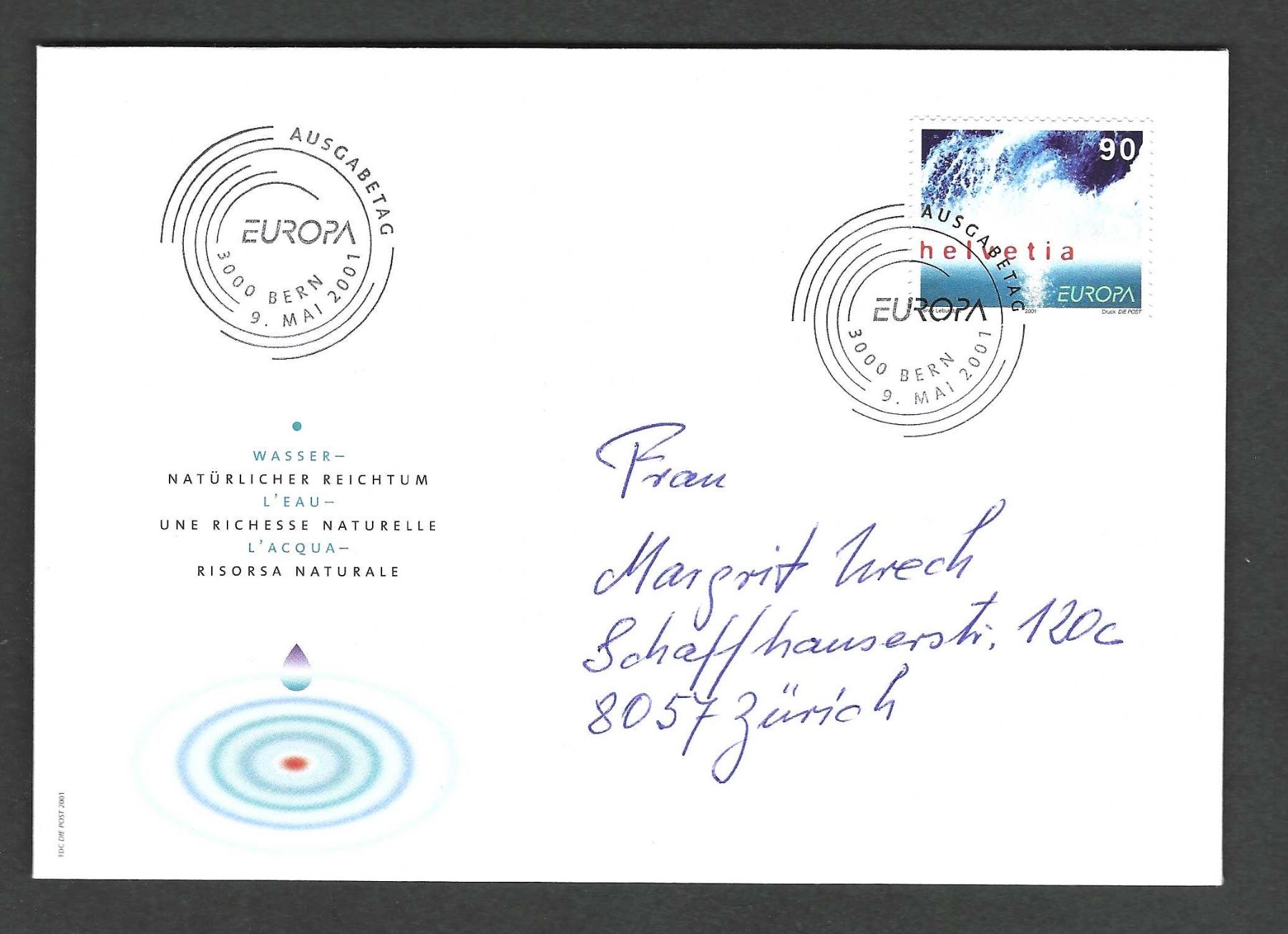 Alle Briefmarken: CH FDC Einzelmarke 2001 – Gebraucht aus Koblenz von Markenhimmel